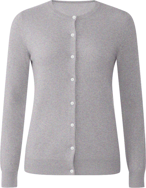 Women's 100% Cashmere Button Front Long Sleeve Crewneck Cardigan Sweater