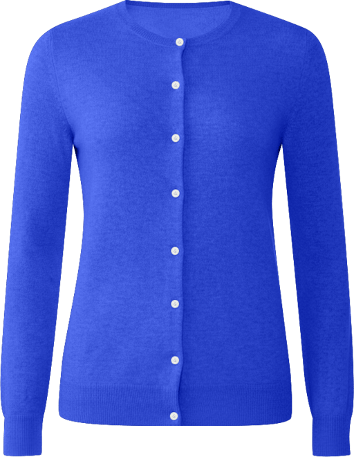 Women's 100% Cashmere Button Front Long Sleeve Crewneck Cardigan Sweater