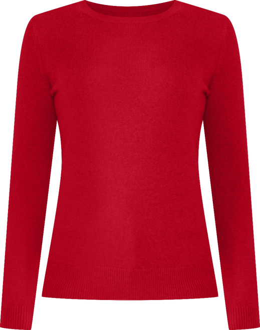 Women's 100% Pure Cashmere Long Sleeve Crew Neck Pullover Sweater