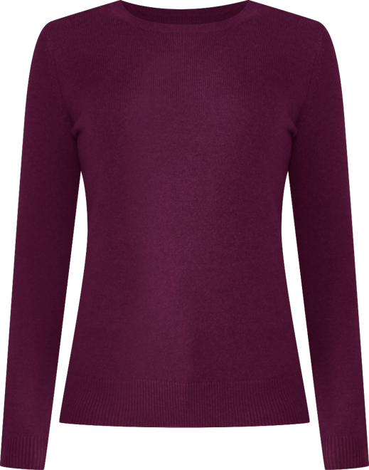 Women's 100% Pure Cashmere Long Sleeve Crew Neck Pullover Sweater