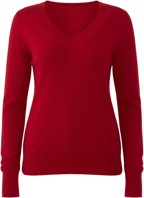 Women's 100% Pure Cashmere Long Sleeve Ava V Neck Pullover Sweater