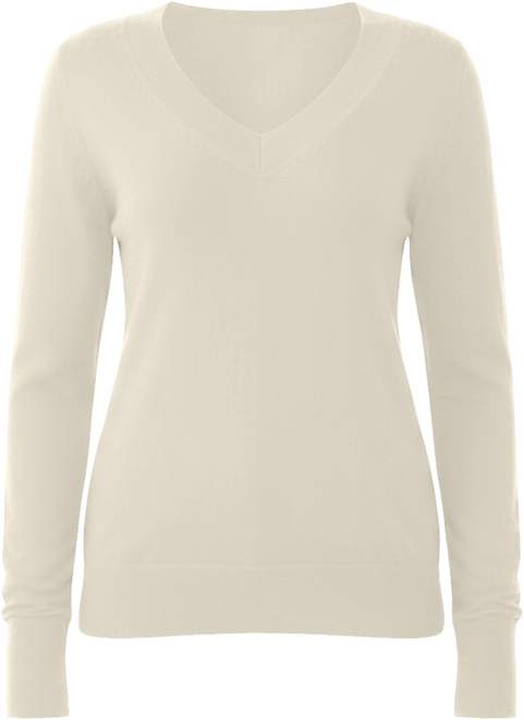Women's 100% Pure Cashmere Long Sleeve Ava V Neck Pullover Sweater