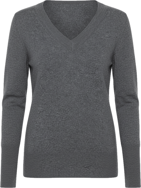 Women's 100% Pure Cashmere Long Sleeve Ava V Neck Pullover Sweater