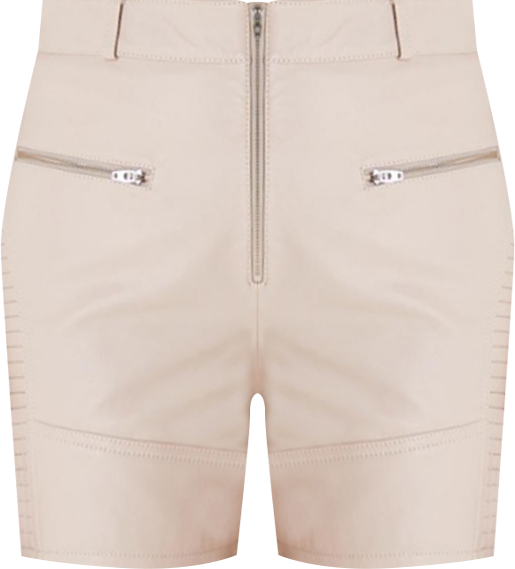 Women's Leather Shorts, Beige