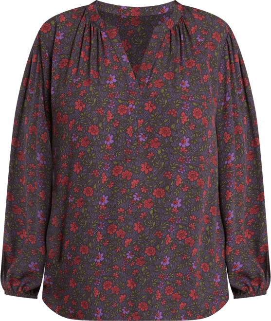 Plus Size Puff Sleeve Popover Top