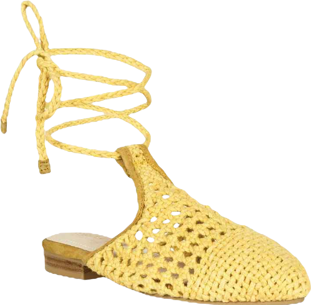 Bartsi Womens Handwoven Tie Up Flat Mules