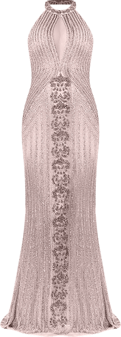 Women's Halter Neck Dress with Keyhole