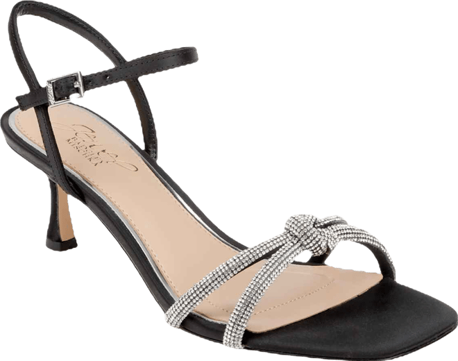 Women's Maci Rhinestone Knot Kitten Heel Sandals