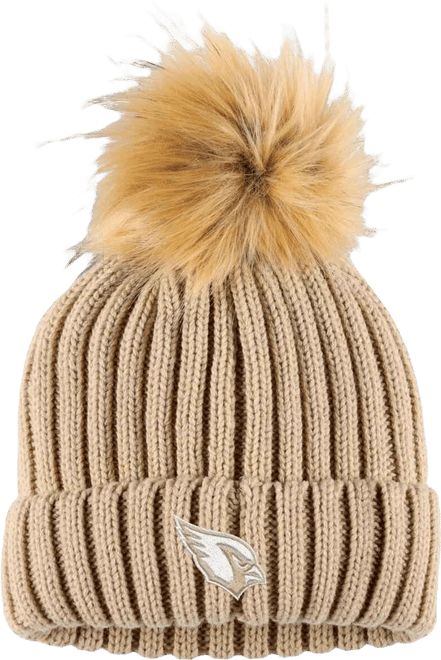 Women's  Natural Arizona Cardinals Neutral Cuffed Knit Hat with Pom