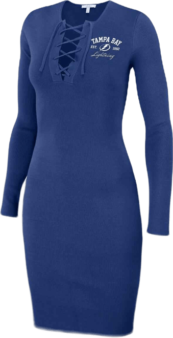 Women's  Blue Tampa Bay Lightning Lace-Up Dress