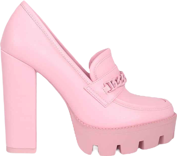 Corinne Womens Chain Embellished Chunky Loafers