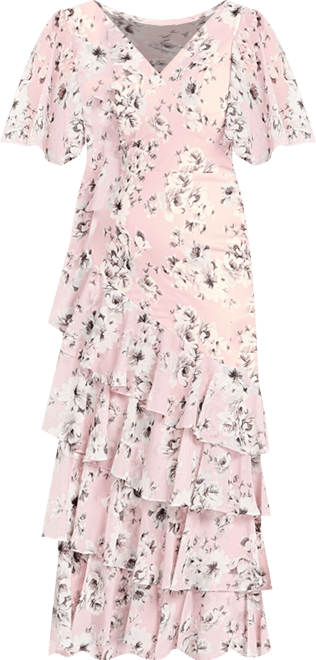 Women's Cape Sleeve Print Dress