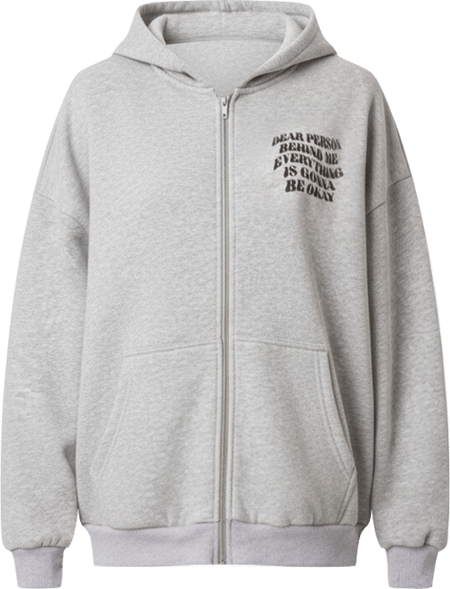 Women's Everything's ok zip up oversized hoodie