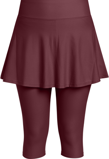 Women's Flared Swim Skort With Capri Leggings