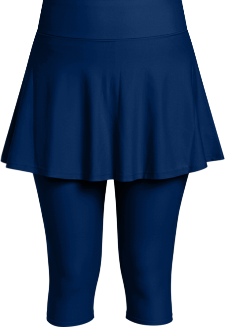 Women's Flared Swim Skort With Capri Leggings