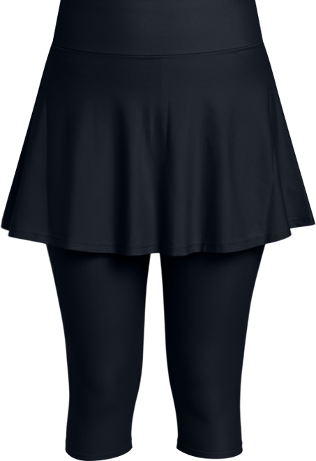 Women's Flared Swim Skort With Capri Leggings