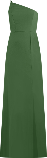 Women's Skinny One-Shoulder Trumpet Gown with Front Slit