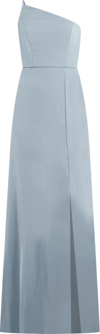 Women's Skinny One-Shoulder Trumpet Gown with Front Slit