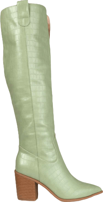 Women's Therese Extra Wide Calf Block Heel Knee High Dress Boots