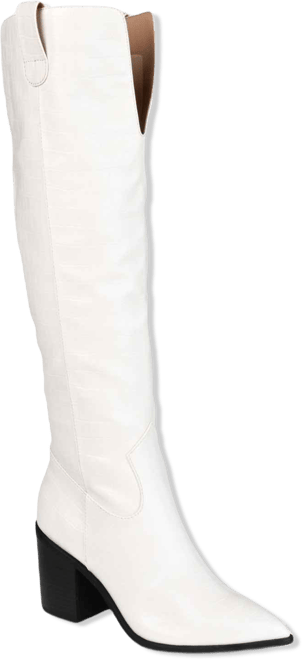 Women's Therese Extra Wide Calf Block Heel Knee High Dress Boots