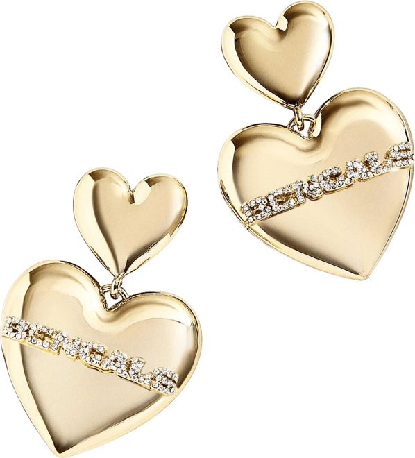 Women's  x Baublebar Gold-Tone Cincinnati Bengals Heart Statement Drop Earrings