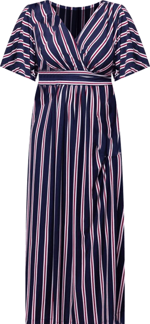 Women's Plus Size Vienna Kimono Sleeve Long Maxi Dress