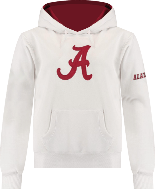 Women's White Alabama Crimson Tide Big Logo Pullover Sweatshirt