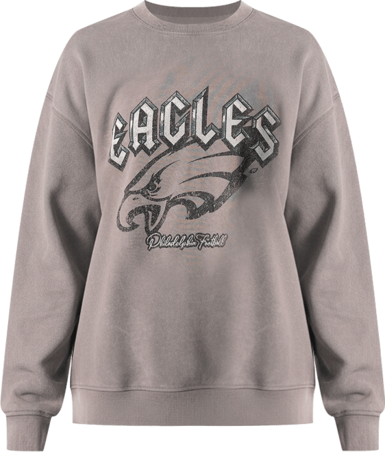 Men's and Women's  Gray Philadelphia Eagles Distressed Pullover Sweatshirt