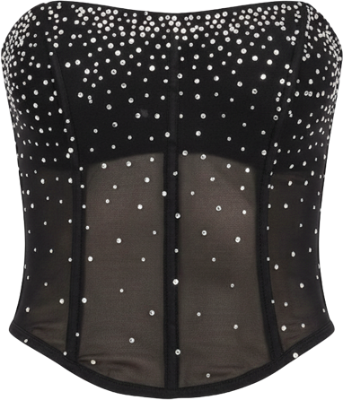 Women's Sheer rhinestone corset top