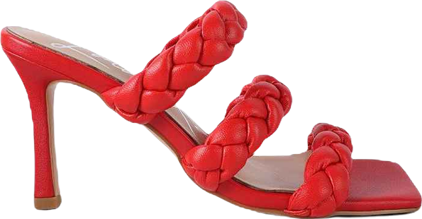 Womens High Bae Braided Strap Casual Heels Sandal