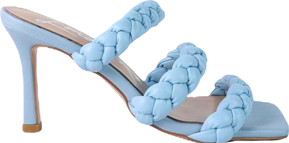 Womens High Bae Braided Strap Casual Heels Sandal