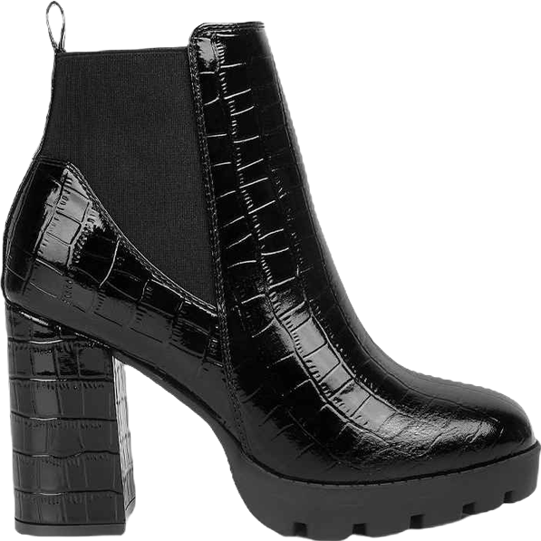 Womens foxy faux leather croc chelsea boots