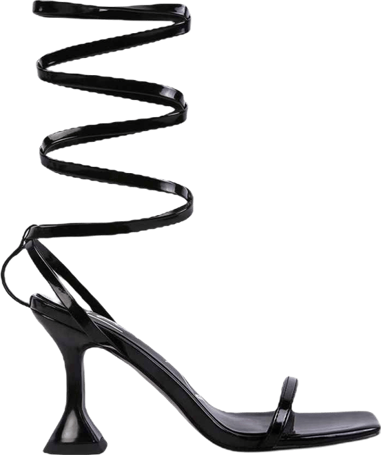 Women's Lewk Strappy Tie Up Spool Heel Sandals