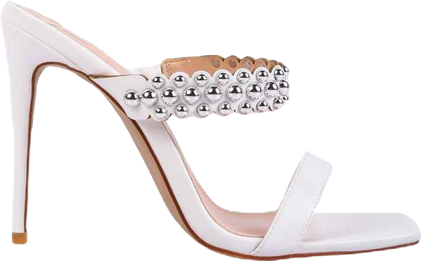 Womens Bandy Stieletto Heel Metal Stud Sandals