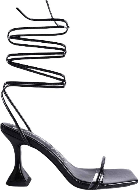 Womens Biten Berry Spool Heel Lace Up Sandals