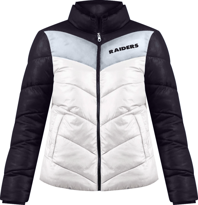 Women's  White, Black Las Vegas Raiders New Star Quilted Full-Zip Jacket