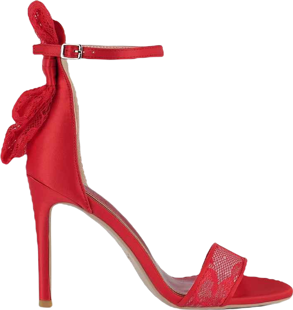 Delancy Bow Detail Lace Stiletto Sandals Women
