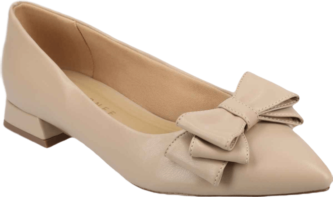 Women's Ophelia Bow Low Block Heel Dress Flats
