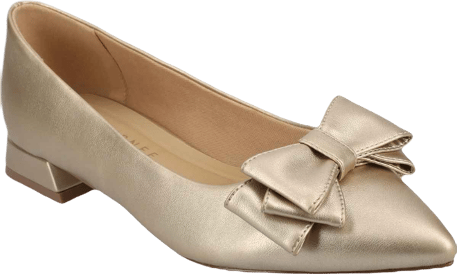 Women's Ophelia Bow Low Block Heel Dress Flats