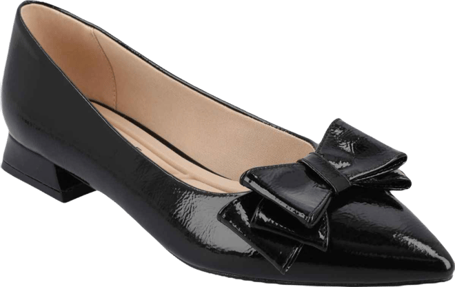 Women's Ophelia Bow Low Block Heel Dress Flats
