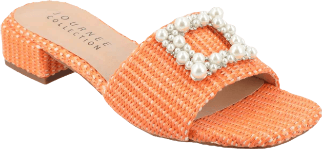 Women's Justina Ornamented Raffia Slide Sandals