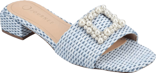 Women's Justina Ornamented Raffia Slide Sandals