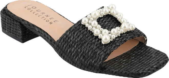 Women's Justina Ornamented Raffia Slide Sandals