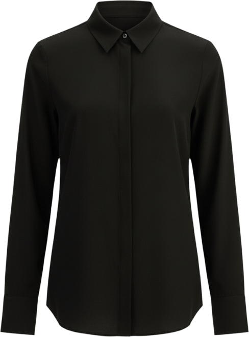Women's Wrinkle Free Basic Silk Shirt for Women