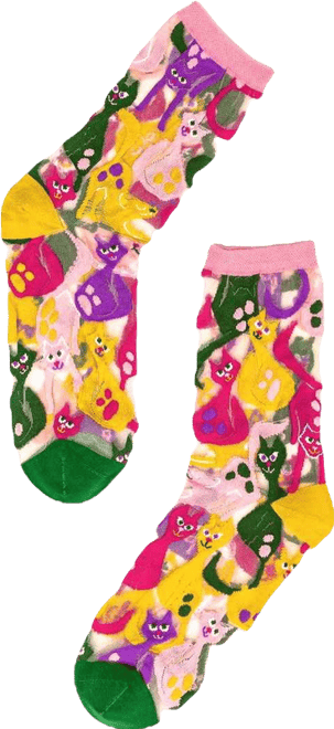 Women's Dopamine Cats Sheer Sock