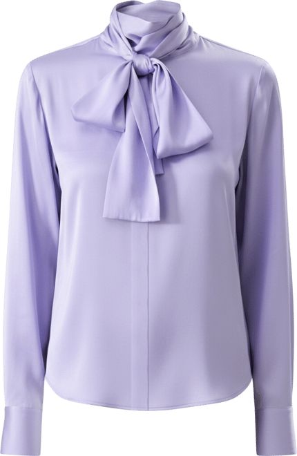 Women's Silk Turtleneck Ribbon Blouse