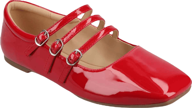 Women's Darlin Multi Strap Mary Jane Square Toe Flats