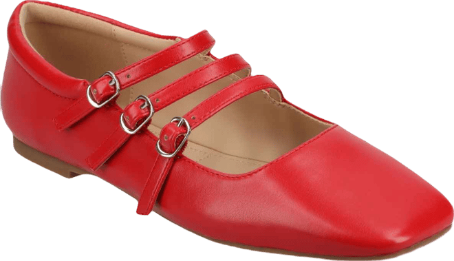 Women's Darlin Multi Strap Mary Jane Square Toe Flats