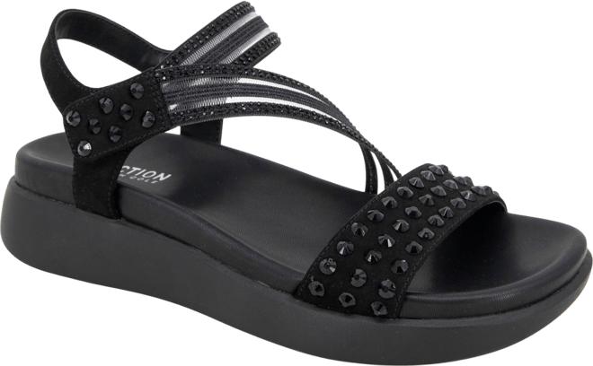 Women's Taryn Asymmetrical Slingback Jeweled Wedge Sandals