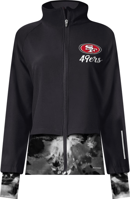 Women's  Black San Francisco 49ers Grace Raglan Full-Zip Running Jacket